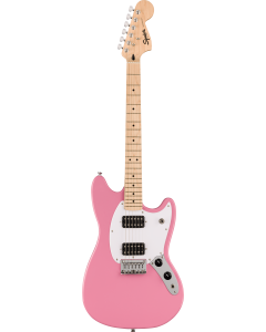 Squier Sonic Mustang HH, Maple Fingerboard, White Pickguard, Flash Pink